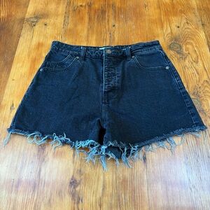 ROLLA's black high‎ rise cut off original shorts button fly size 28 jean casual